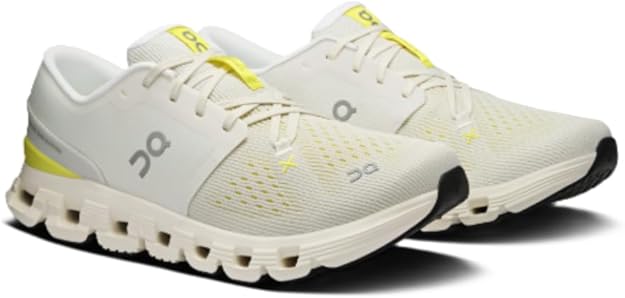 On Men's Cloud X 4 Sneakers Ivory/Lime 3ME30043072