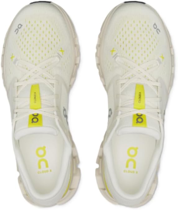 On Men's Cloud X 4 Sneakers Ivory/Lime 3ME30043072