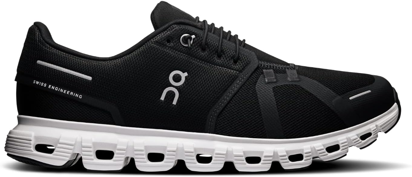 On Men's Cloud 6 Sneakers Black | White 3MF10070299