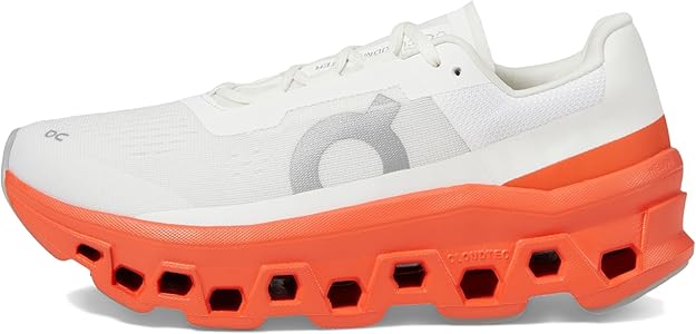 On Women's Cloudmonster Sneakers White/Flame 3WE10110256