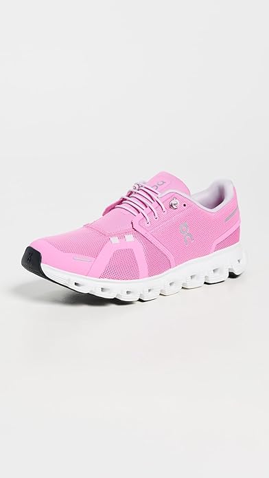 On Womens Cloud 6 Raspberry/White 3WF10063013