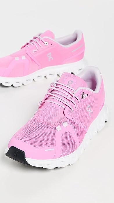 On Womens Cloud 6 Raspberry/White 3WF10063013