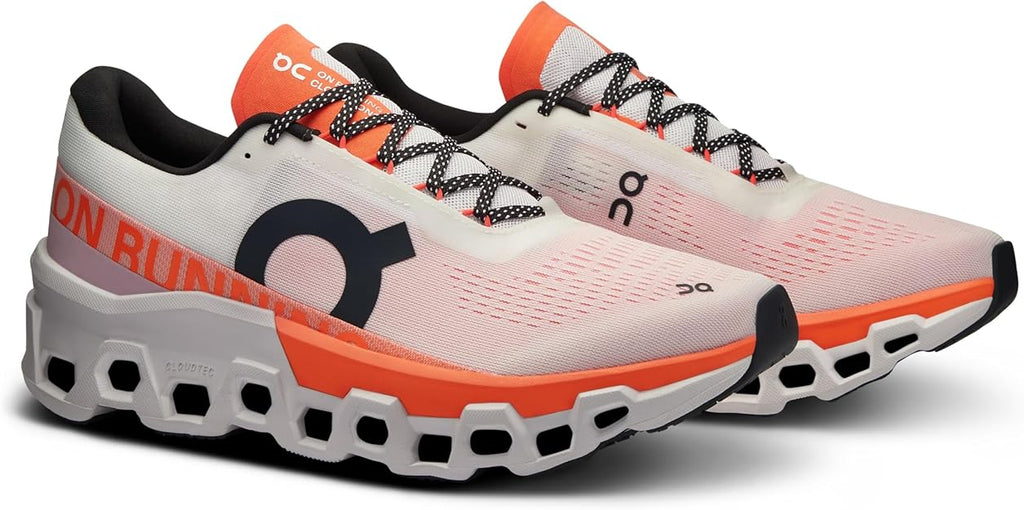On Mens Cloudmonster 2 White/Flame 3ME10120256