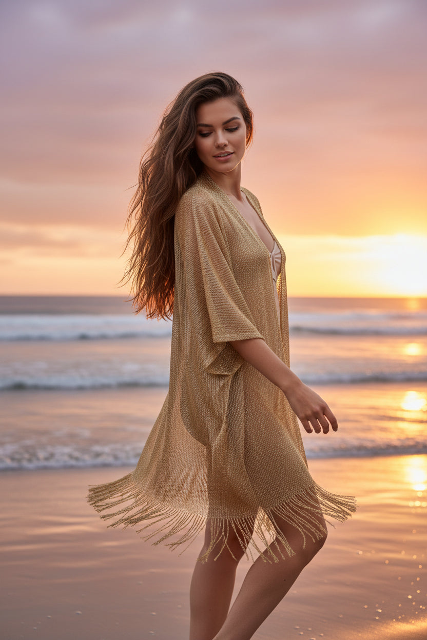Fringe Mesh Cover-Up C409
