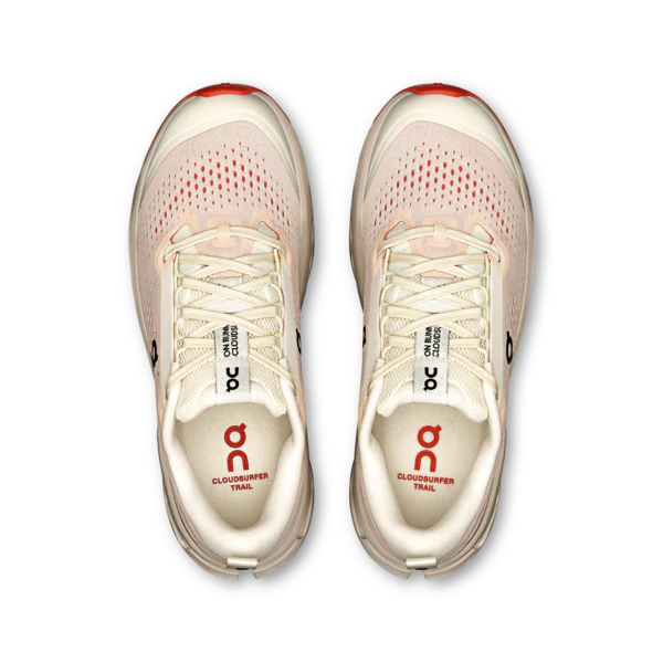 On Womens Cloudsurfer Trail 2 Ivory/Salmon 3WF30103297